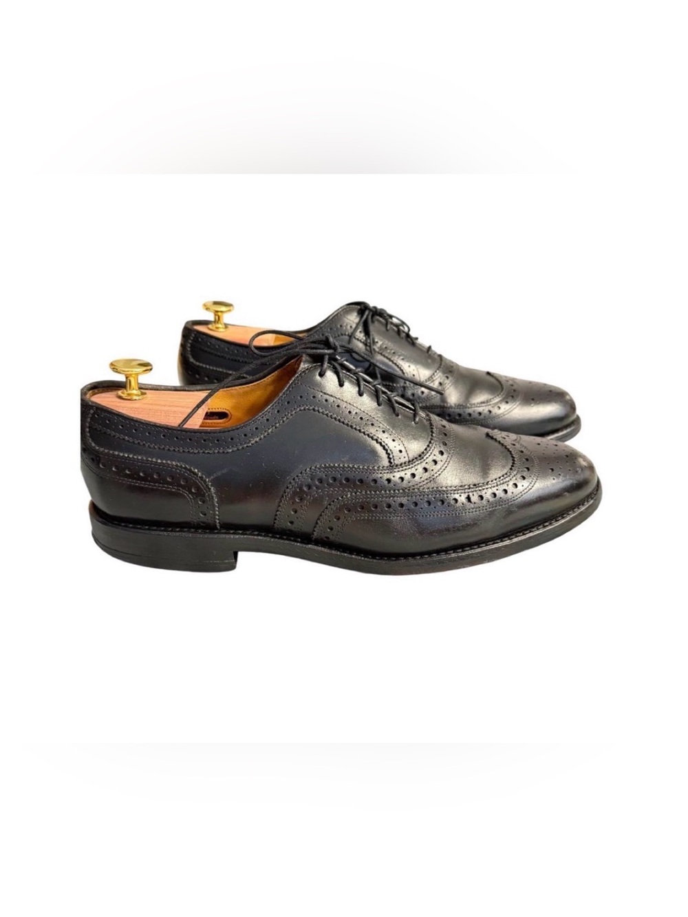 Allen Edmonds Black Leather Wingtip Brogue Oxfords